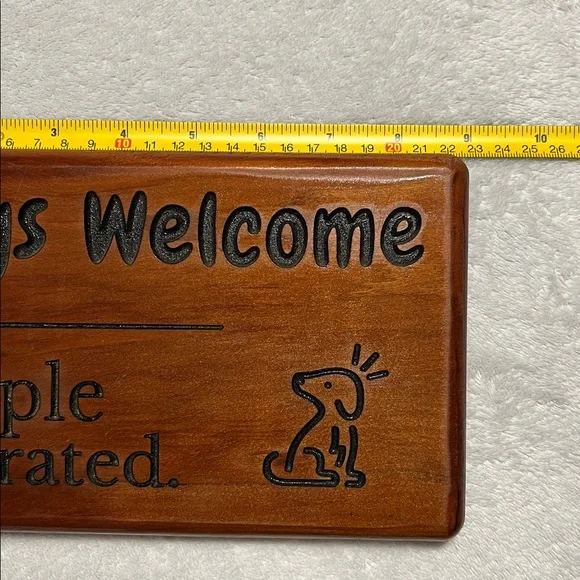 Brown Wooden Dog Humorous Welcome Sign - Picture 3 of 4